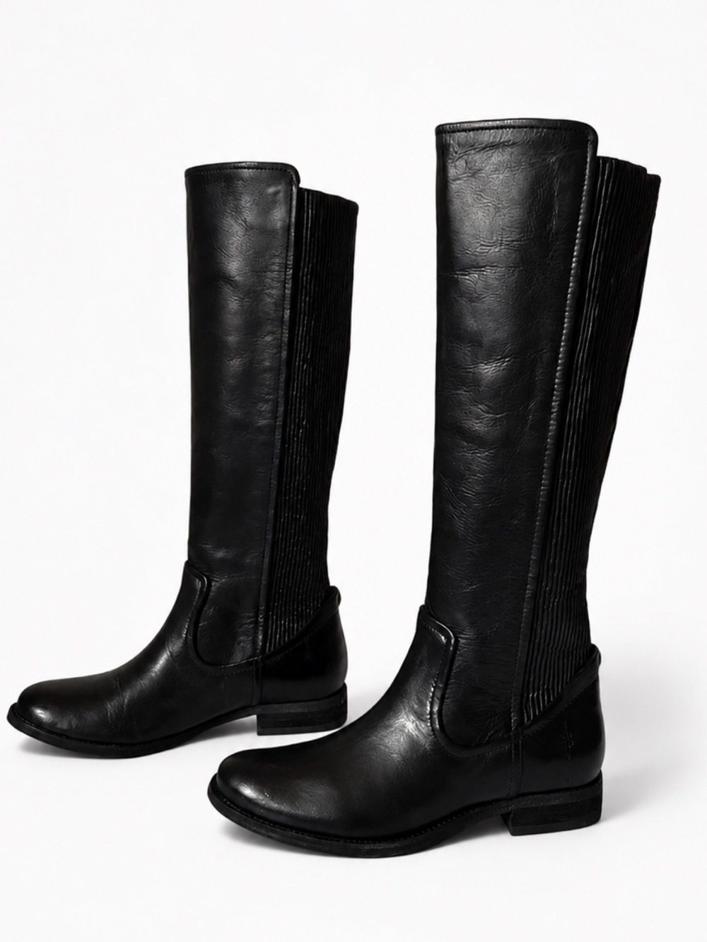 Frye Melissa Scrunch Tall Riding Boots Black Size 8